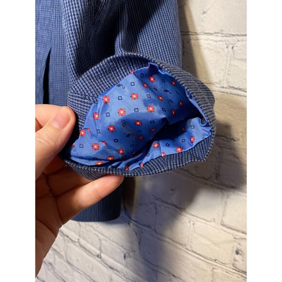 TailorByrd Men's 2 Button Sport Coat Blue Size 44R Fully Lined Stretch Fabric - Picture 5 of 16